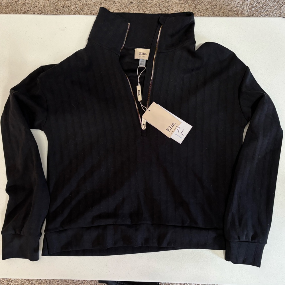 NWT Elie Tahari black striped Zip-Up - Picture 10 of 10